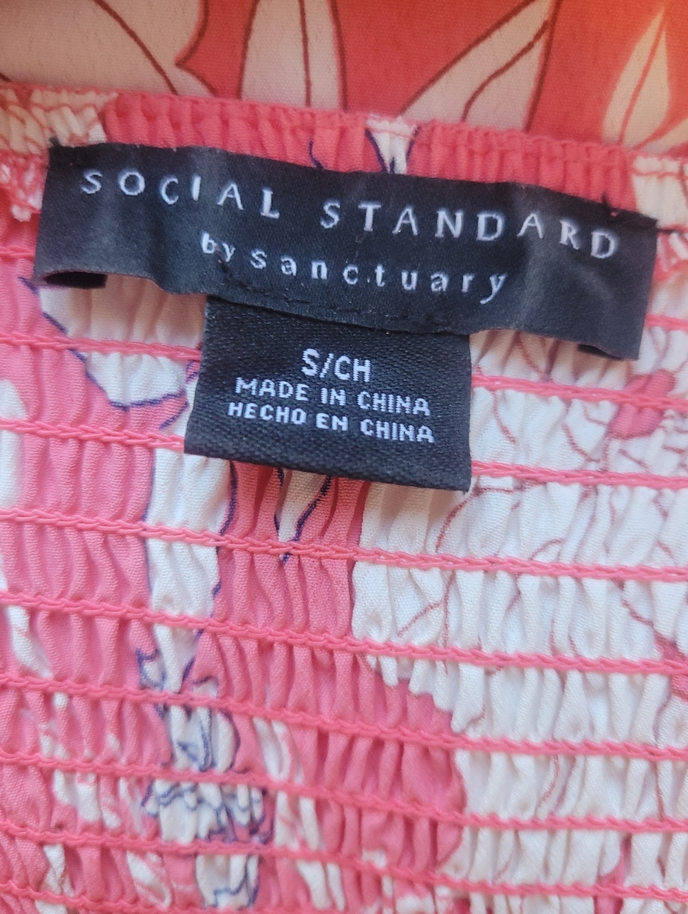 Social Standard Sanctuary Maxi Dress Small Coral Floral Tiered Tie Strap Resort - Picture 9 of 9